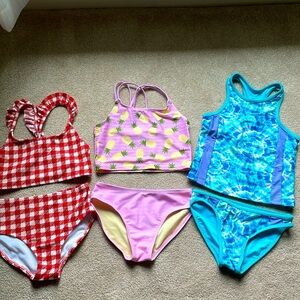 Girl bathing suits lot of 3 size Medium 7/8
